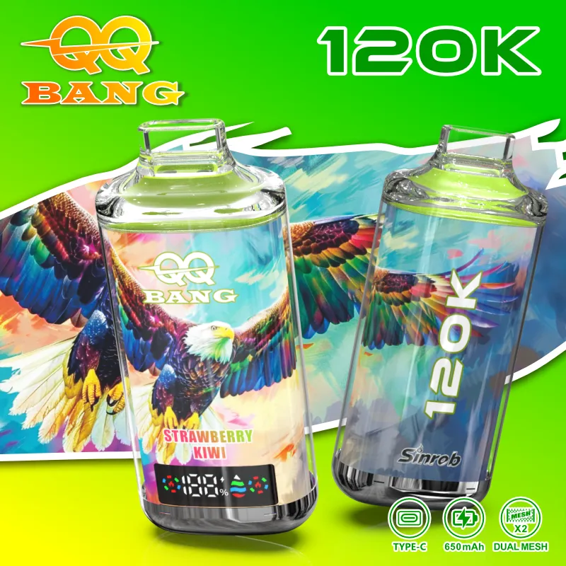 Vaper Desechable QQ Bang 120K – Batería Recargable 650 mAh, Pantalla LED y Resistencia de 1.0Ω