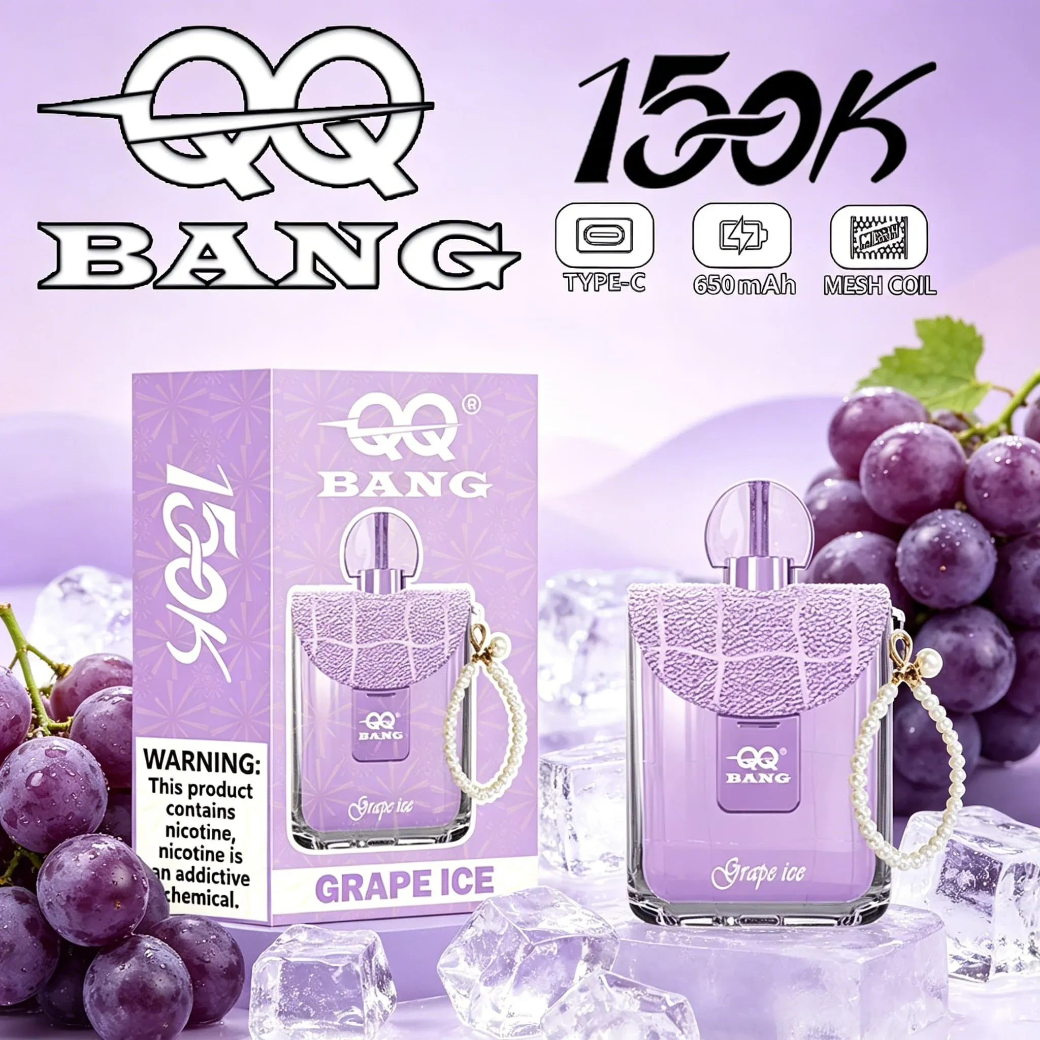 QQ Bang 150K caladas vaper desechable Type-C recargable - Imagen 2
