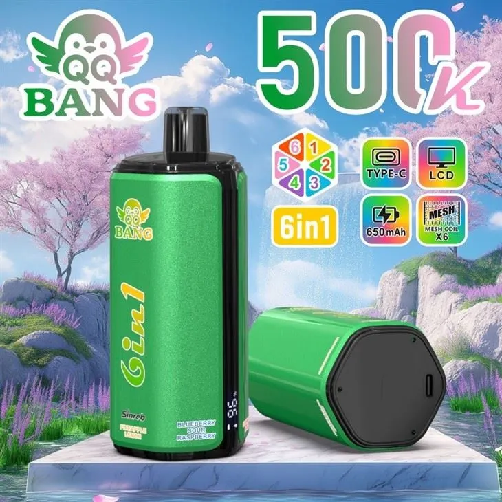Vaper desechable QQ Bang Shisha 500K sabor Blueberry Sour Raspberry