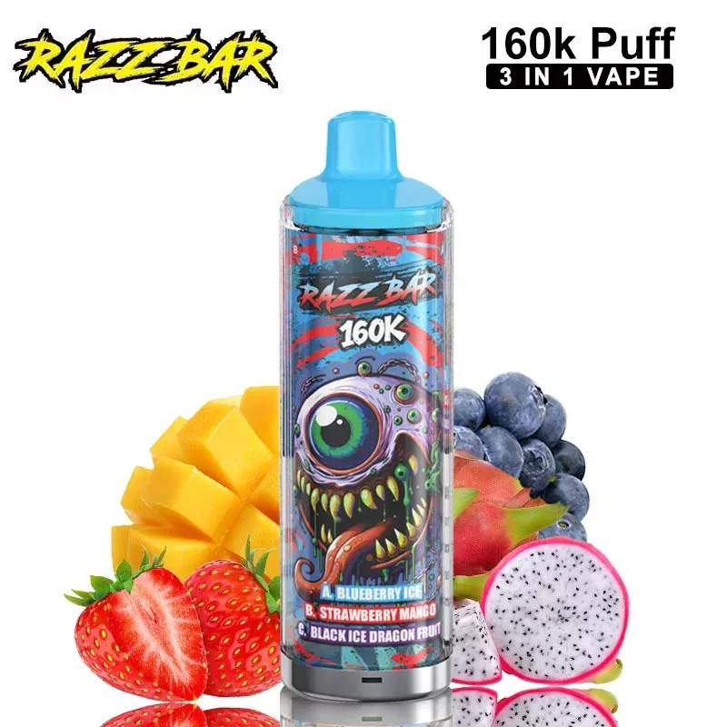 Razz Bar 160K Puffs 3 en 1 | Vaper Desechable Recargable al por Mayor