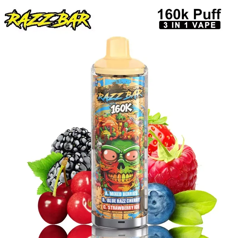 Razz Bar 160K Puffs 3 en 1 | Vaper Desechable Recargable al por Mayor - Imagen 3