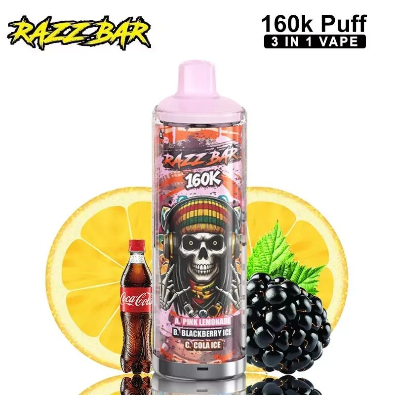 Razz Bar 160K Puffs 3 en 1 | Vaper Desechable Recargable al por Mayor - Imagen 5