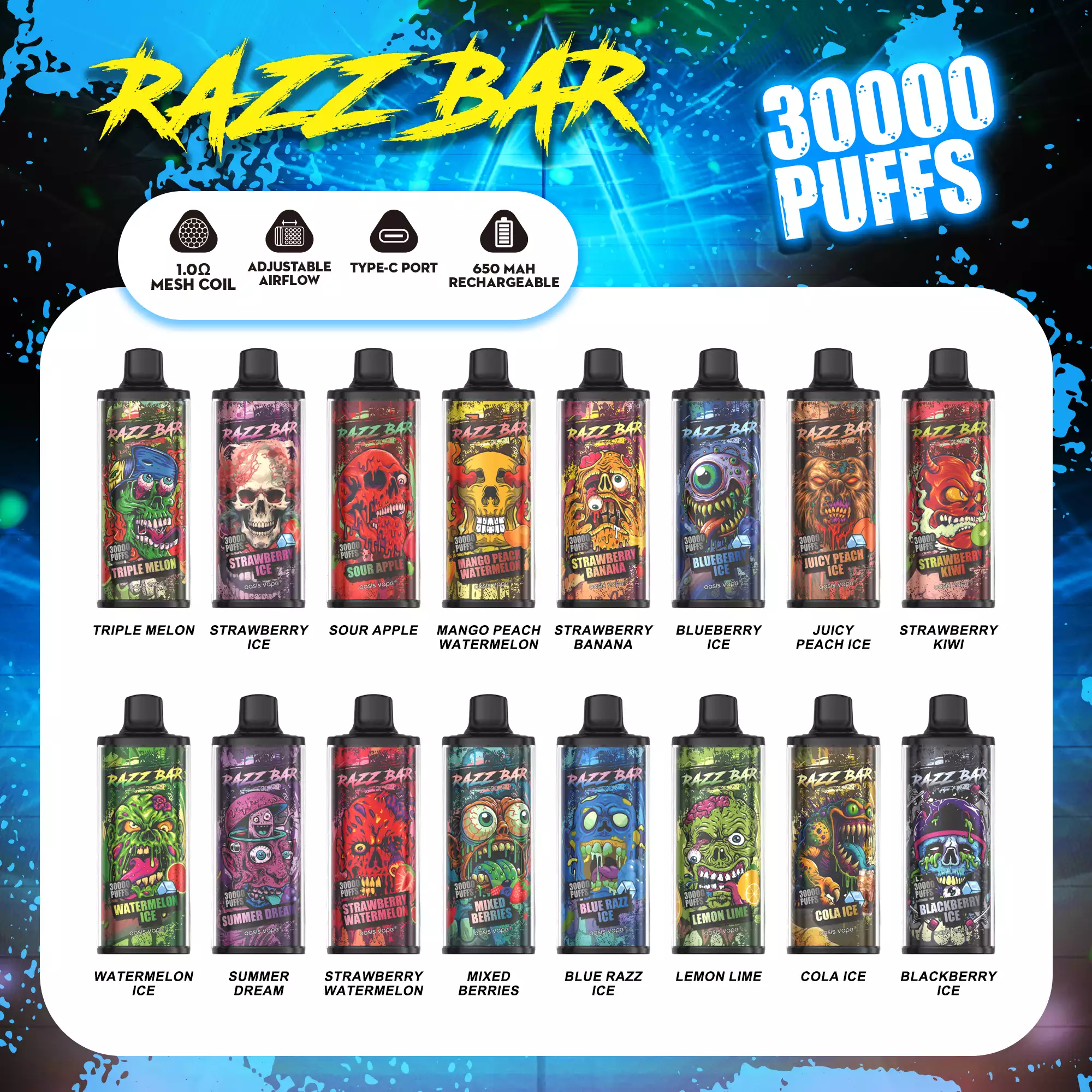 Razz Bar 30K - vista del producto