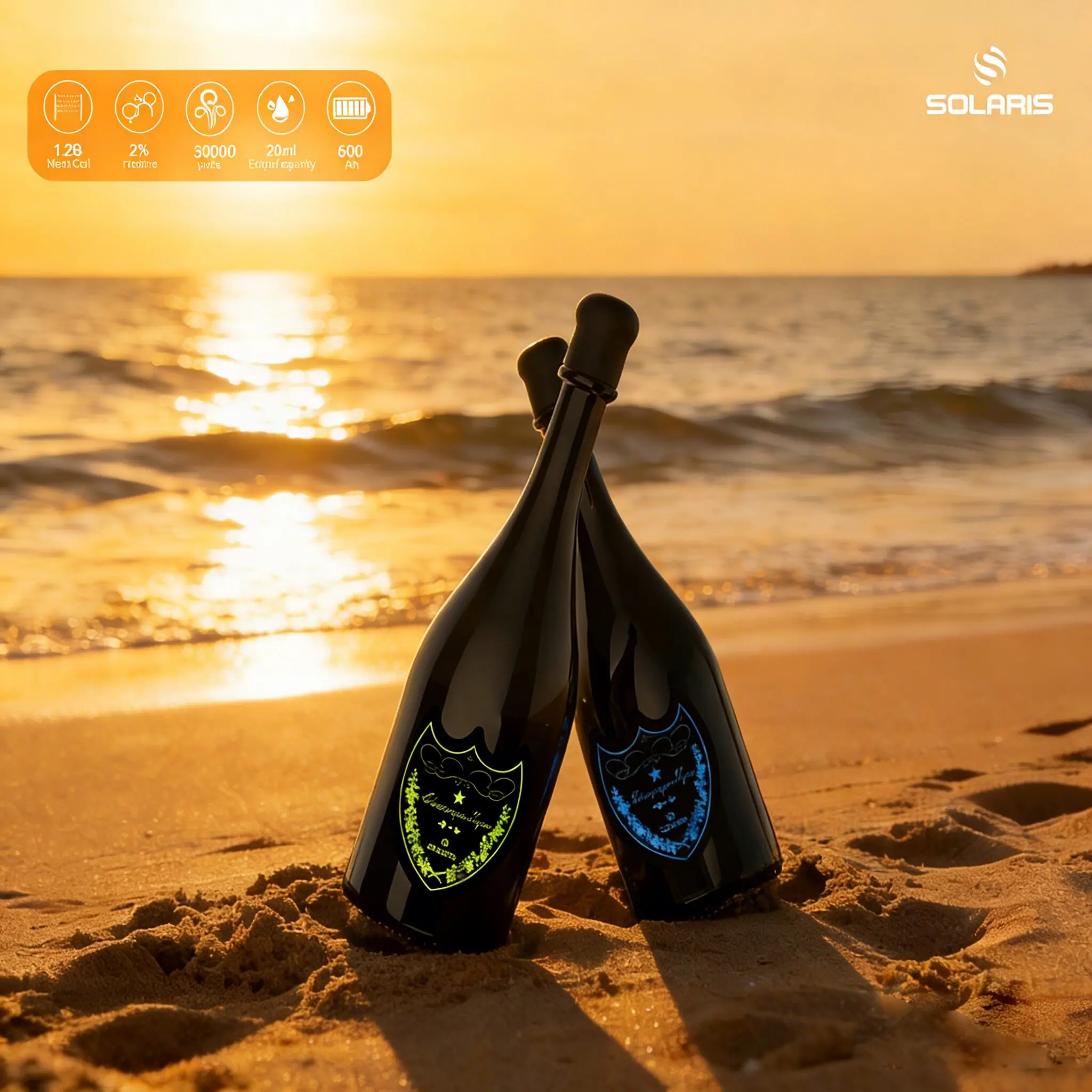 Solaris Champagne 30000 Caladas | Vaper Desechable Recargable de 30K Puffs - Imagen 7