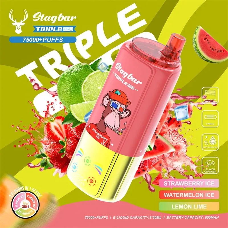 Vaper desechable STAG BAR TRIPLE PRO 75000 puffs - vista del producto
