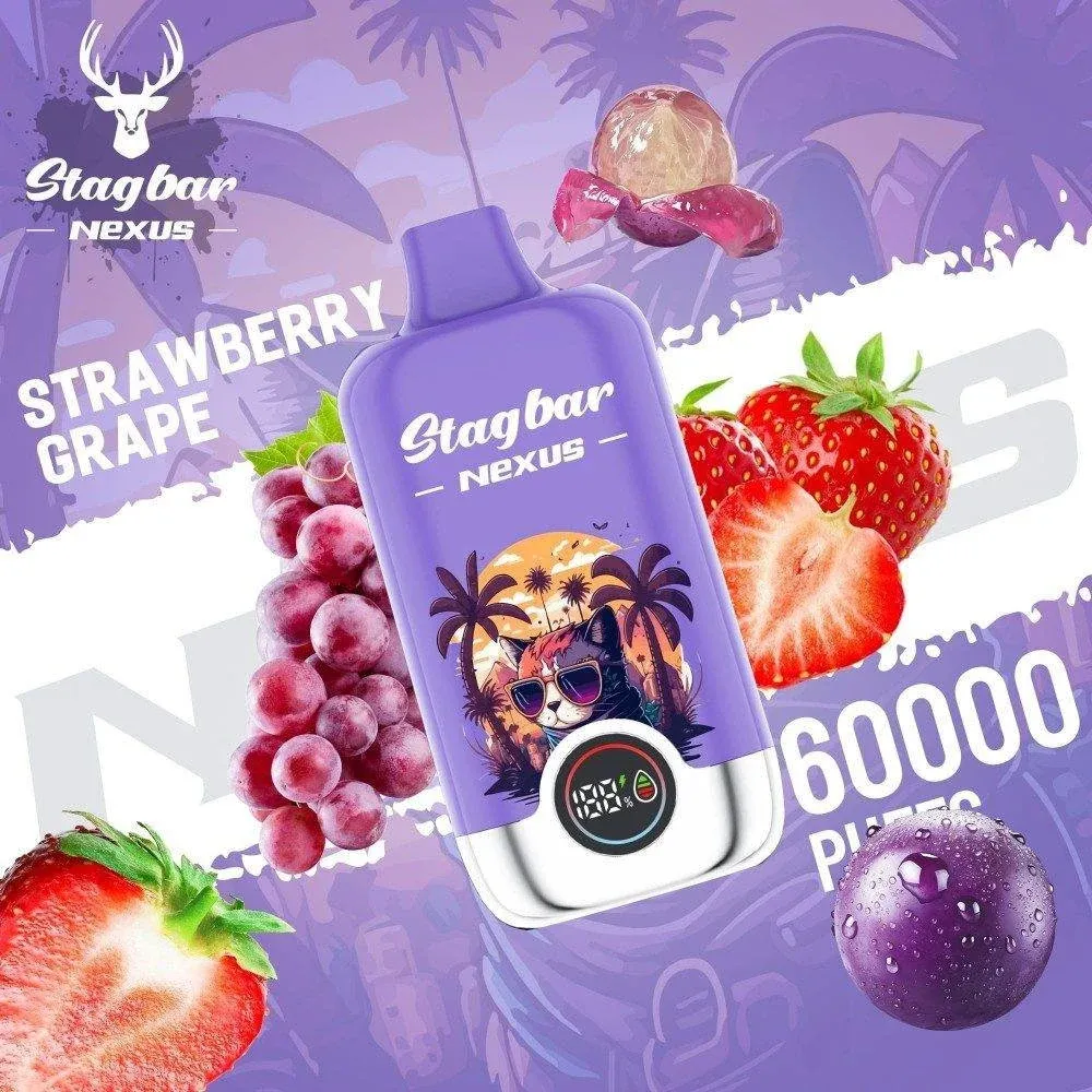 Vaper desechable STAGBAR NEXUS 60000 puffs sabor Strawberry Grape