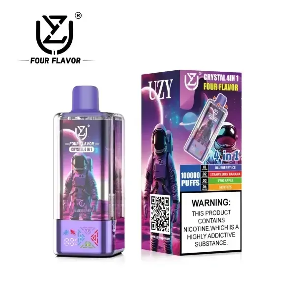 UZY Crystal 4 in 1 100000 Puffs · Vaper Desechable Recargable de 4 Sabores con Pantalla LED - Imagen 6