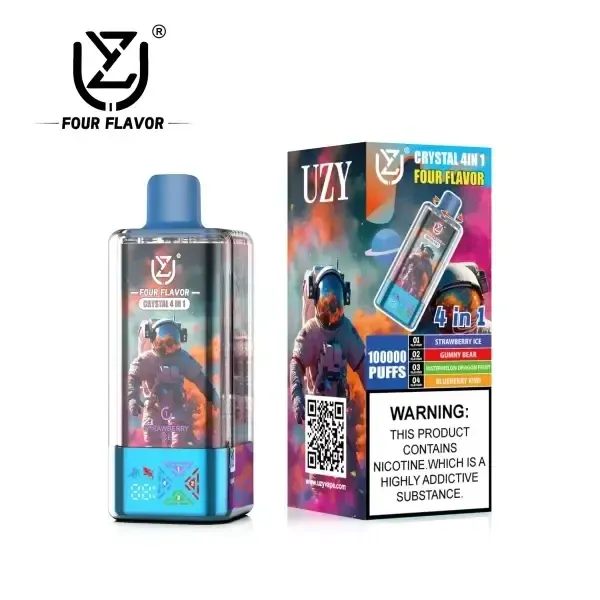 UZY Crystal 4 in 1 100000 Puffs · Vaper Desechable Recargable de 4 Sabores con Pantalla LED - Imagen 7