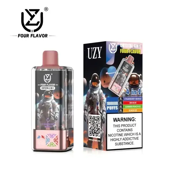 UZY Crystal 4 in 1 100000 Puffs · Vaper Desechable Recargable de 4 Sabores con Pantalla LED - Imagen 8