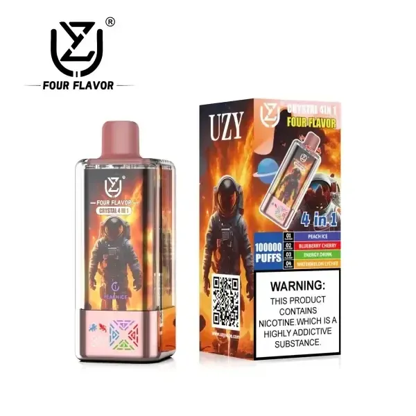 UZY Crystal 4 in 1 100000 Puffs · Vaper Desechable Recargable de 4 Sabores con Pantalla LED - Imagen 9