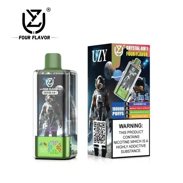 UZY Crystal 4 in 1 100000 Puffs · Vaper Desechable Recargable de 4 Sabores con Pantalla LED - Imagen 4