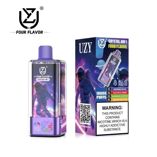 UZY Crystal 4 in 1 100000 Puffs · Vaper Desechable Recargable de 4 Sabores con Pantalla LED - Imagen 5