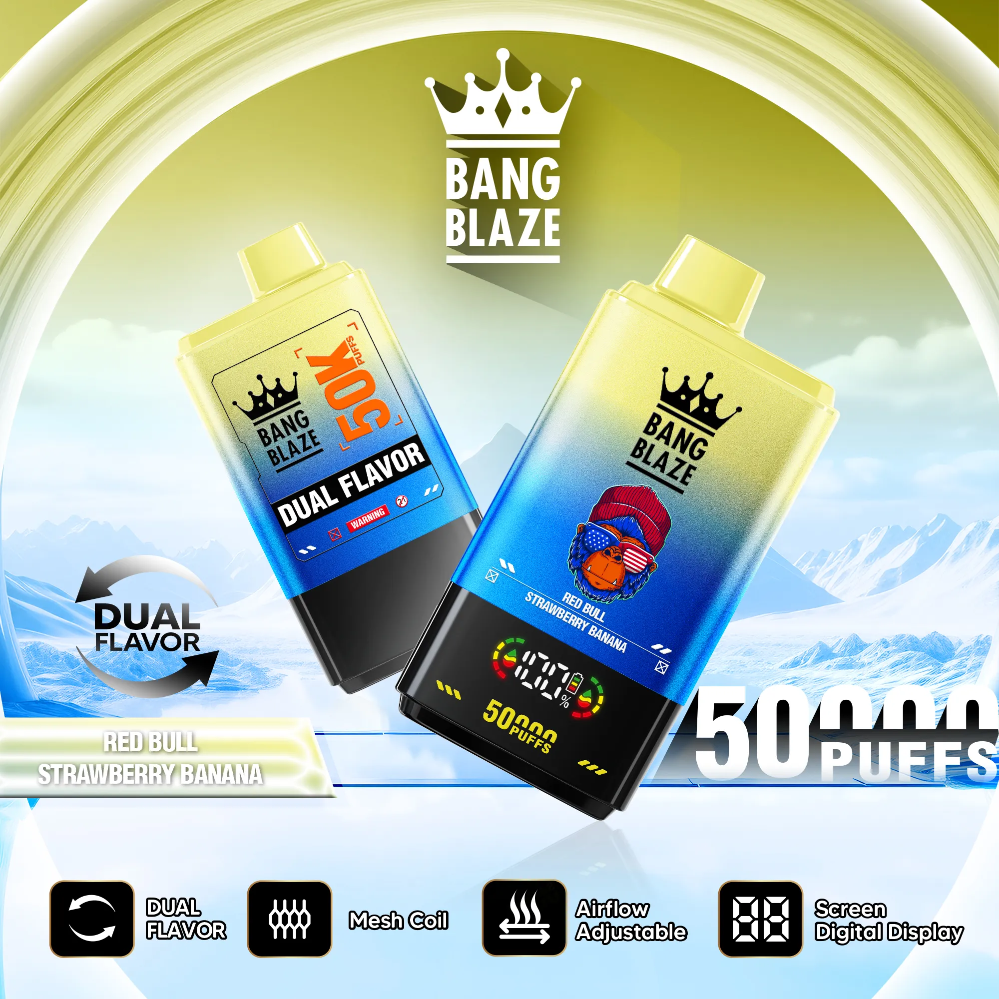 Bang Blaze 50K – sabor Red Bull y Strawberry Banana