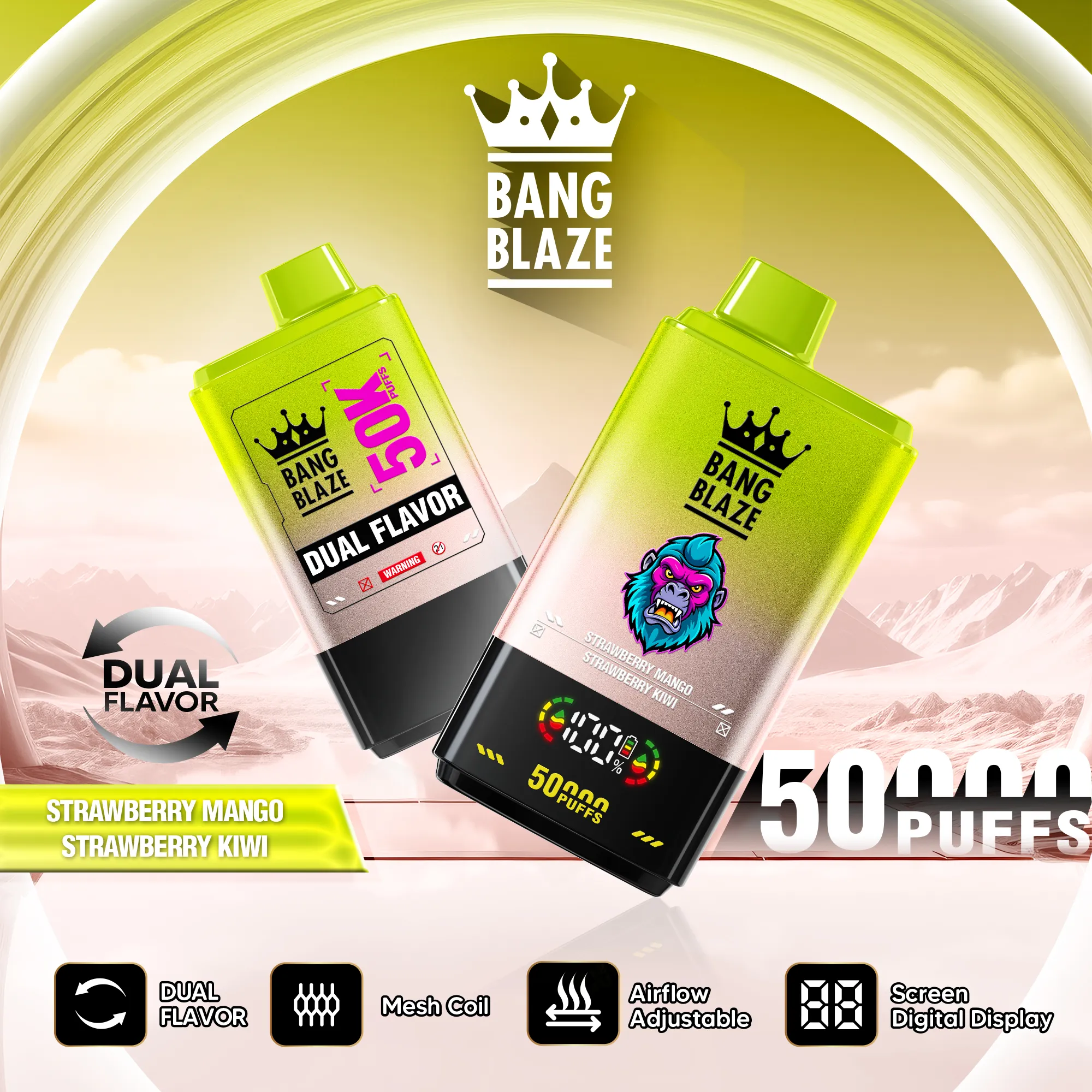 Bang Blaze 50K – sabor Strawberry Mango y Strawberry Kiwi
