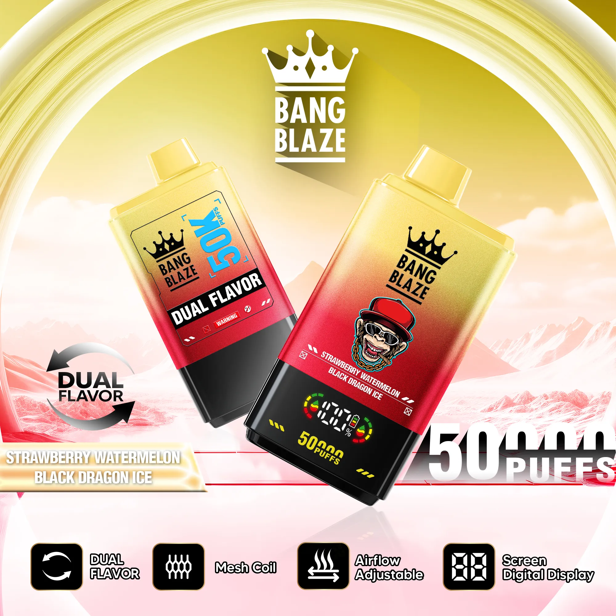 Bang Blaze 50K – sabor Strawberry Watermelon y Black Dragon Ice