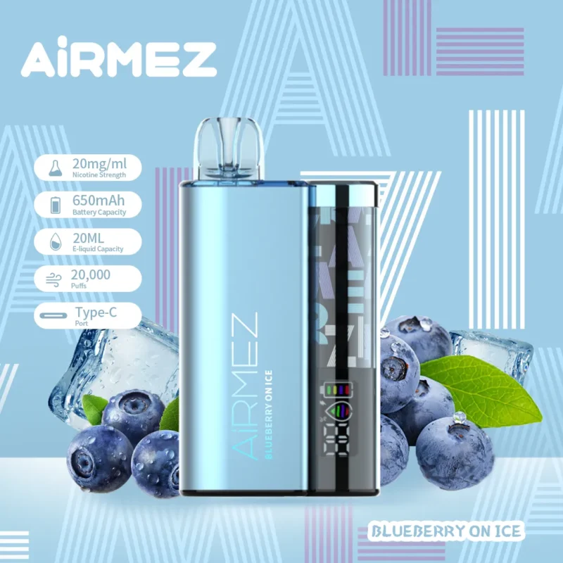 Vaper desechable Airmez B20 20K sabor Blueberry On Ice