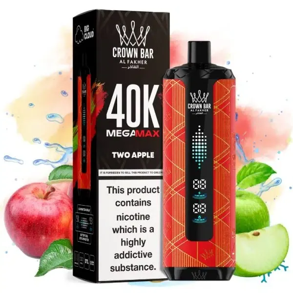 Vaper desechable Al Fakher Mega Max 40K sabor TWO APPLE