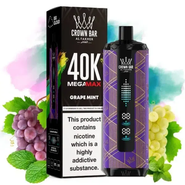 Vaper desechable Al Fakher Mega Max 40K sabor GRAPE MINT