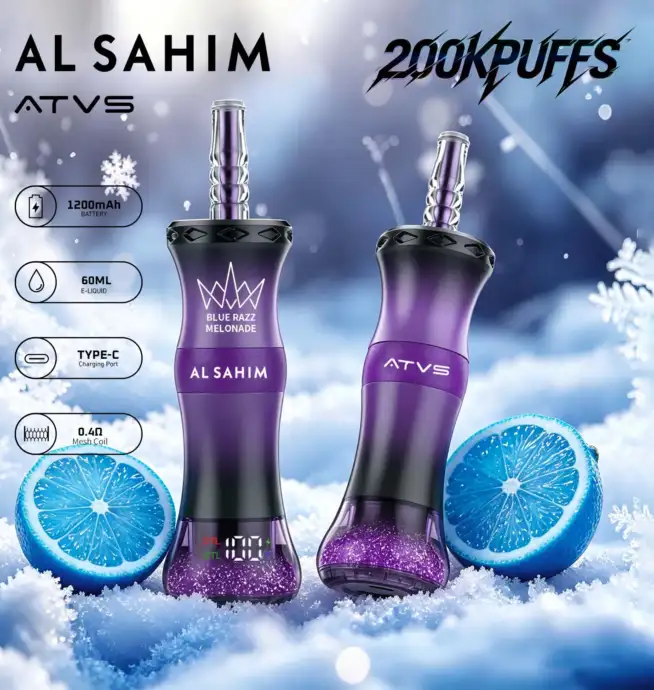 Vaper desechable ATVS AL SAHIM 200000 sabor Blue Razz Lemonade