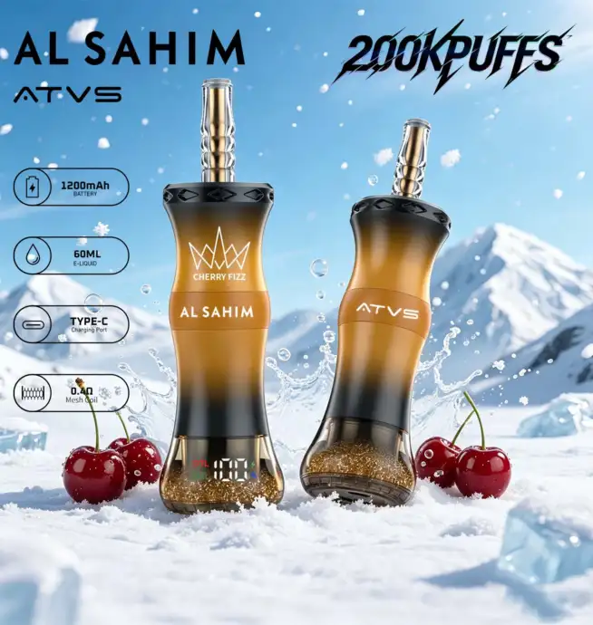 Vaper desechable ATVS AL SAHIM 200000 sabor Cherry Fizz