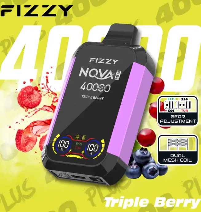 Vaper desechable FIZZY NOVA PLUS 40000 puffs sabor Triple Berry