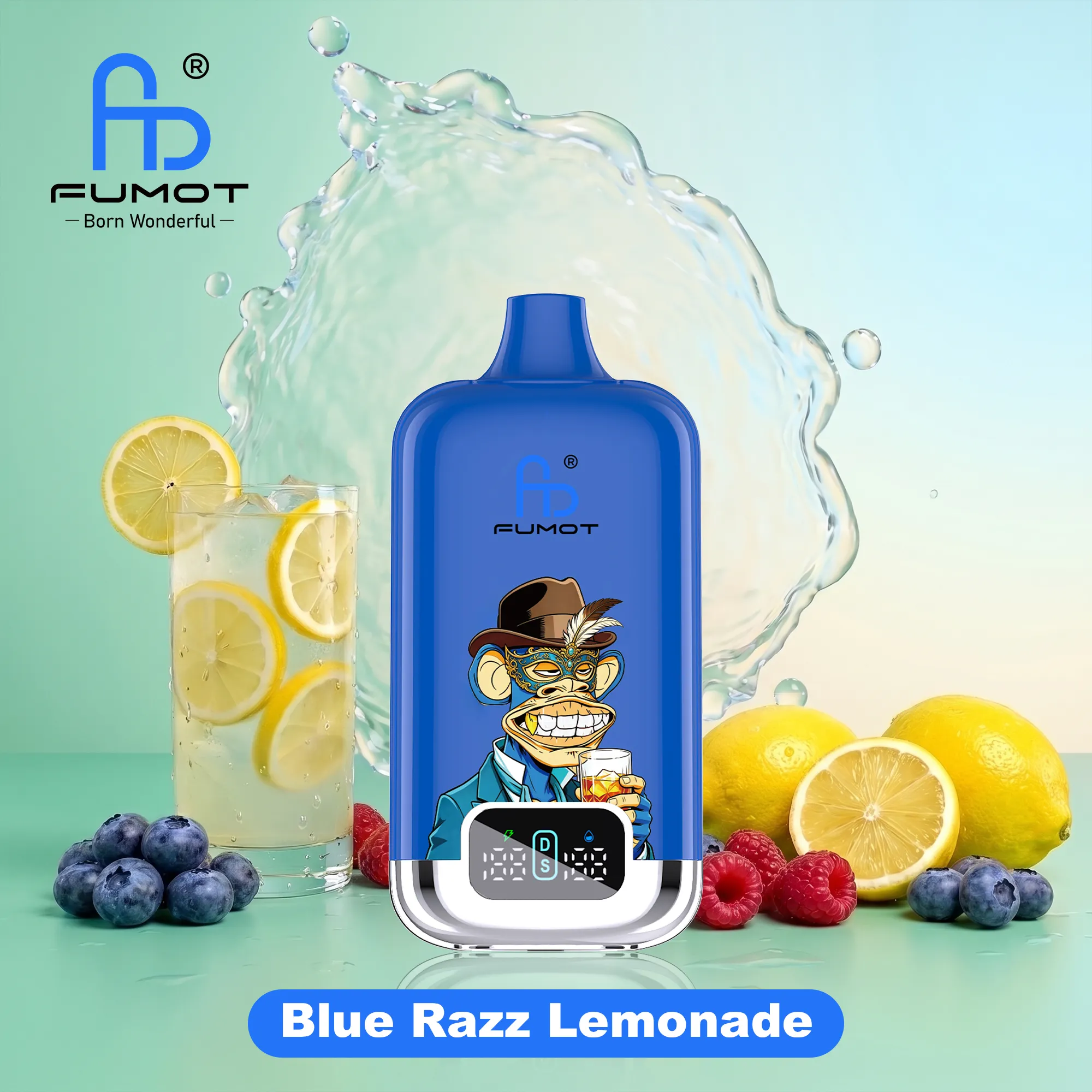 Vaper desechable FUMOT Tornado Box Pro 22000 puffs sabor Blue Razz Lemonade