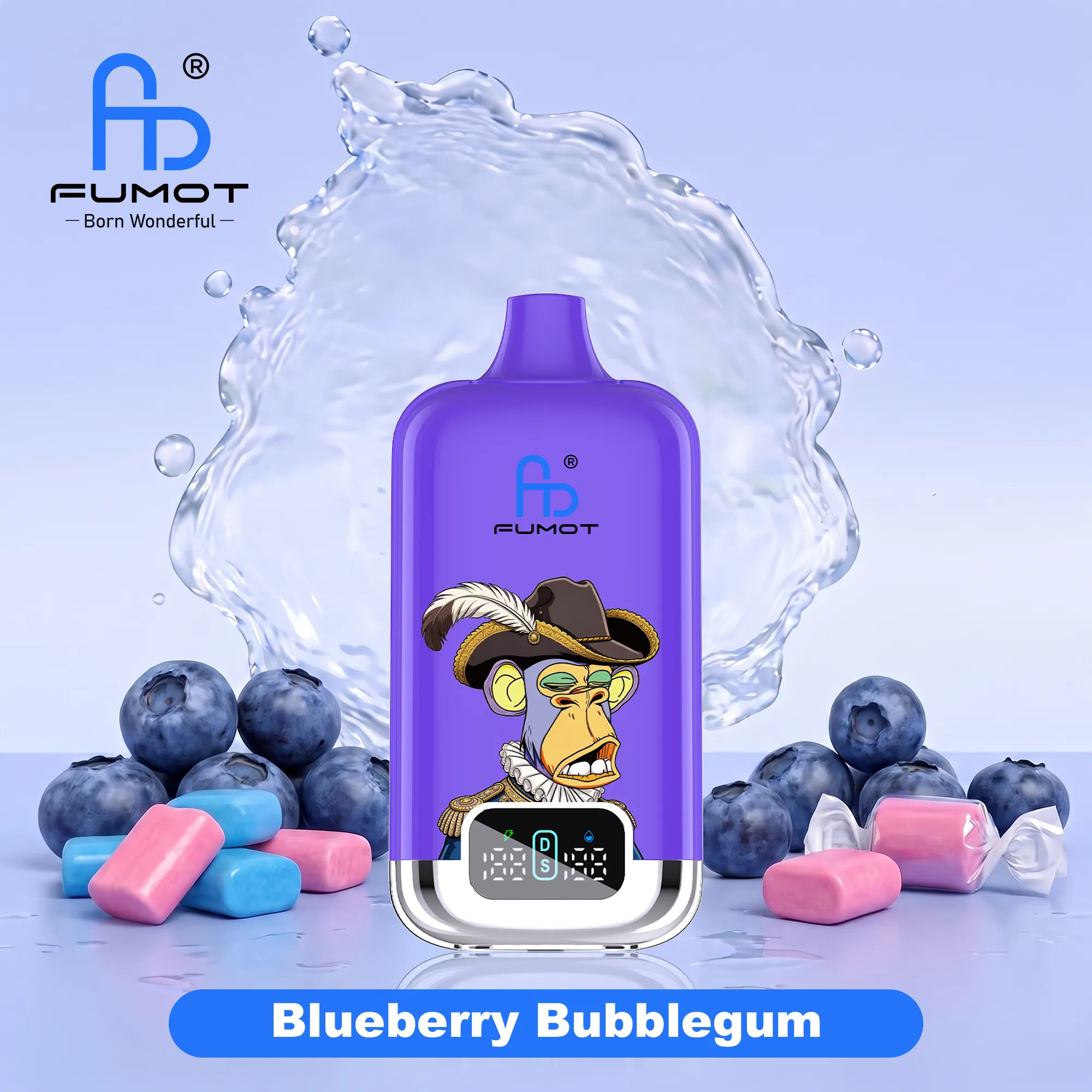 Vaper desechable FUMOT Tornado Box Pro 22000 puffs sabor Blueberry Bubblegum