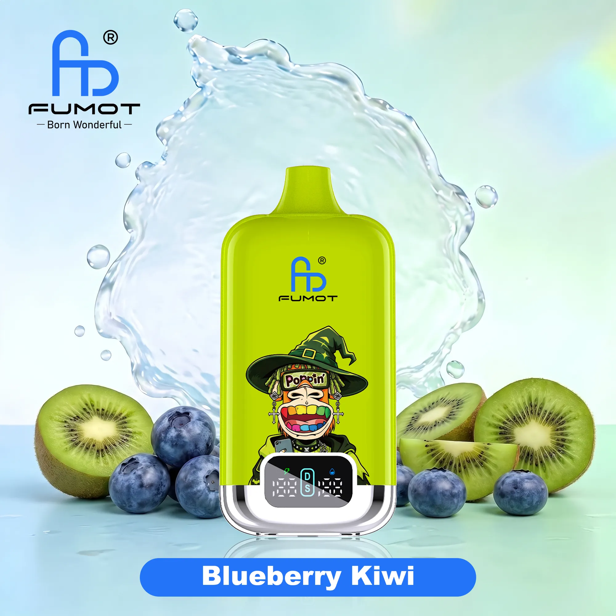 Vaper desechable FUMOT Tornado Box Pro 22000 puffs sabor Blueberry Kiwi