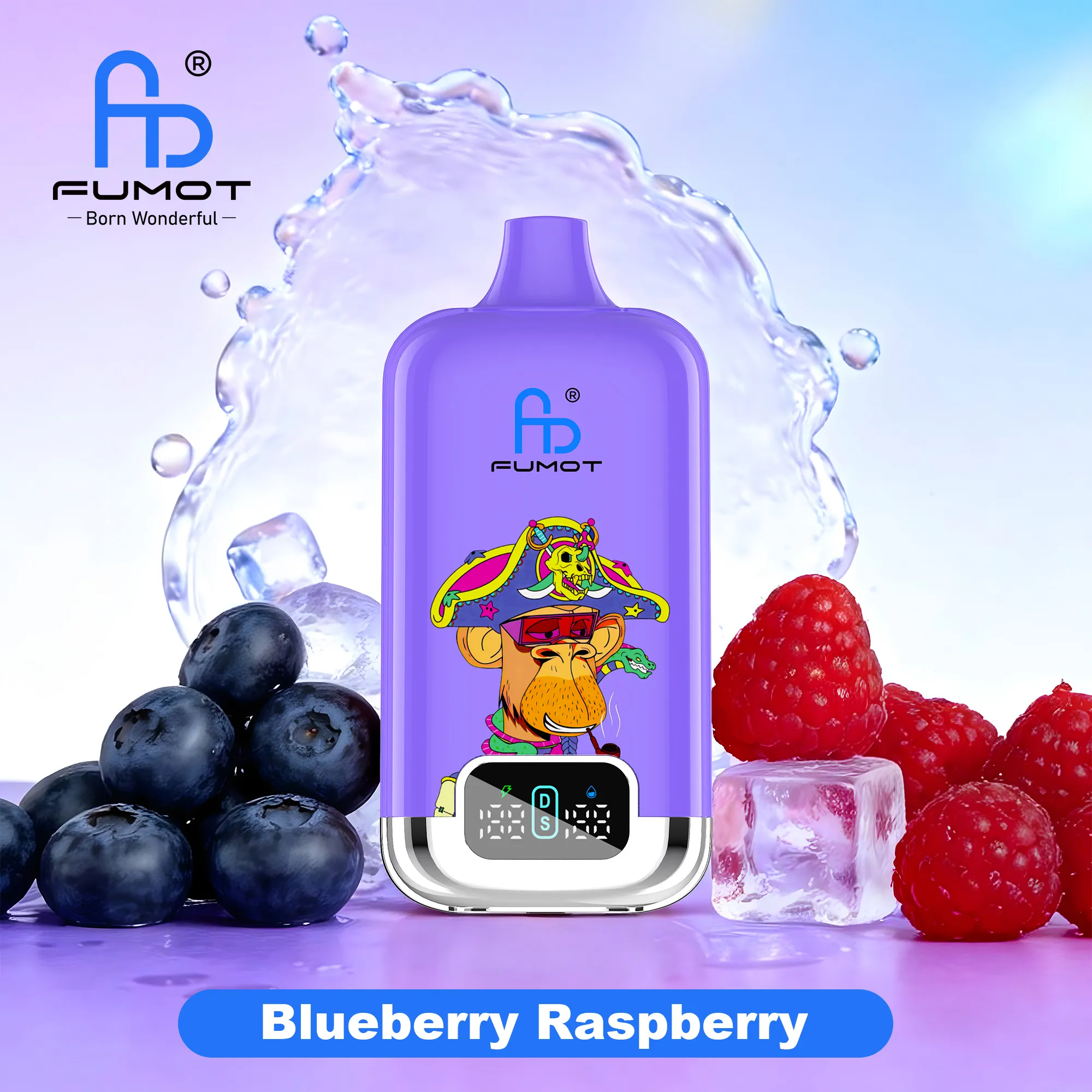Vaper desechable FUMOT Tornado Box Pro 22000 puffs sabor Blueberry Raspberry