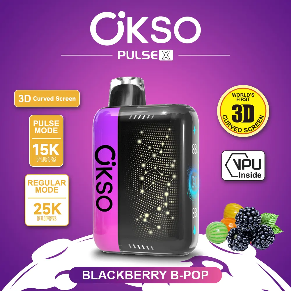Vaper desechable OKSO Pulse X 25000 sabor Blackberry B-Pop