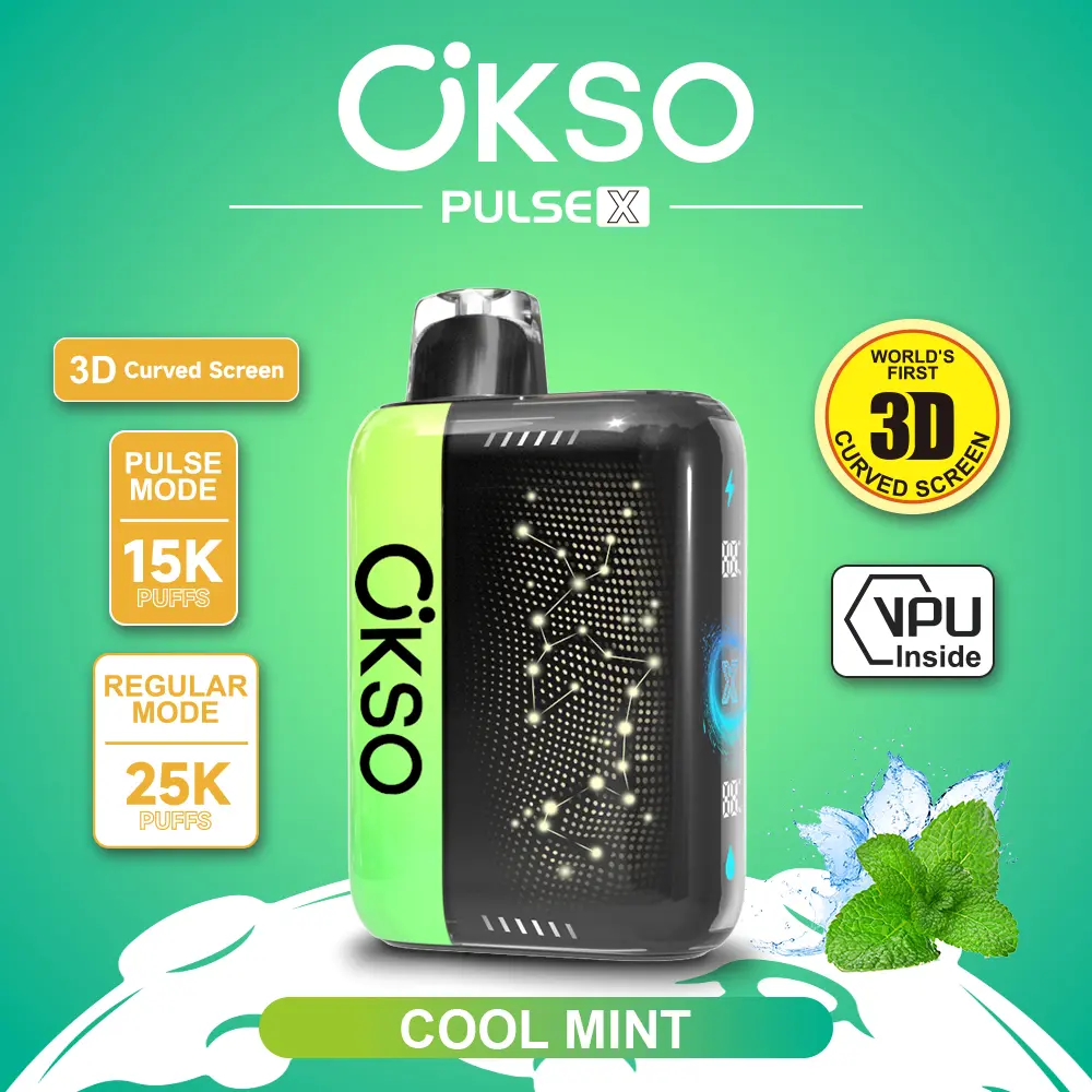 Vaper desechable OKSO Pulse X 25000 sabor Cool Mint