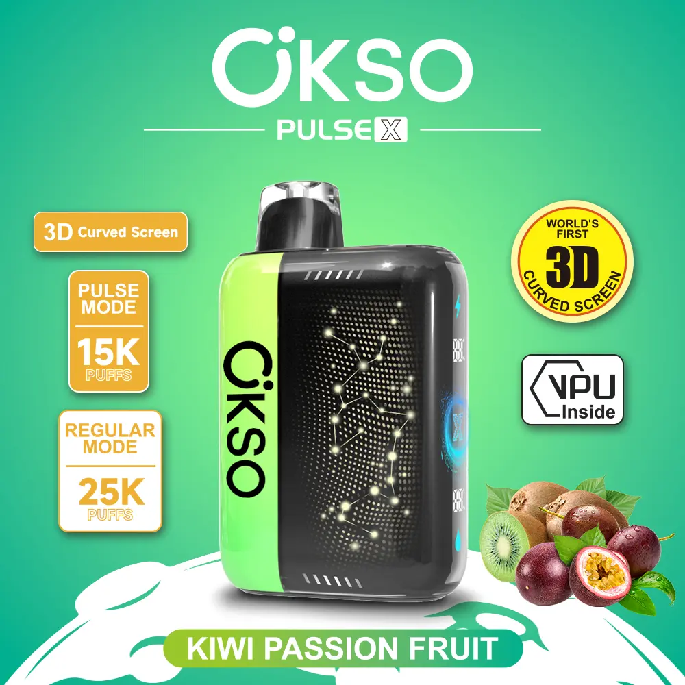 Vaper desechable OKSO Pulse X 25000 sabor Kiwi Passion Fruit