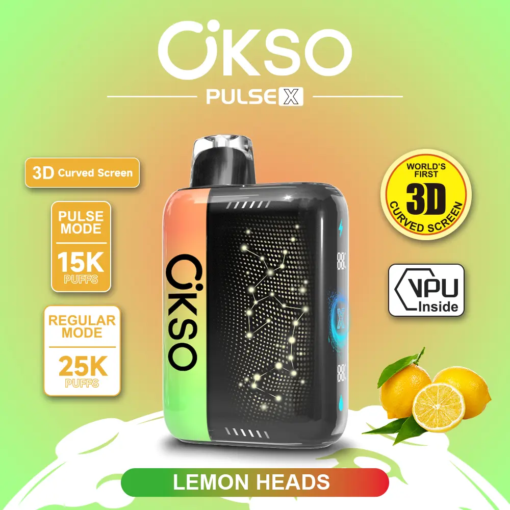 Vaper desechable OKSO Pulse X 25000 sabor Lemon Heads