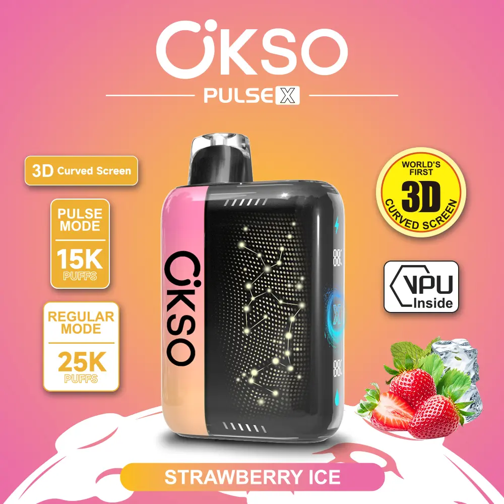 Vaper desechable OKSO Pulse X 25000 sabor Strawberry Ice