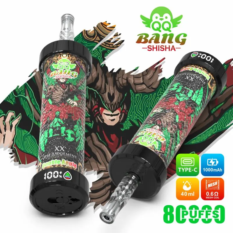 QQ Bang Shisha 80K Leather Edition, sabor Double Apple: vaper desechable DTL recargable de 80.000 caladas