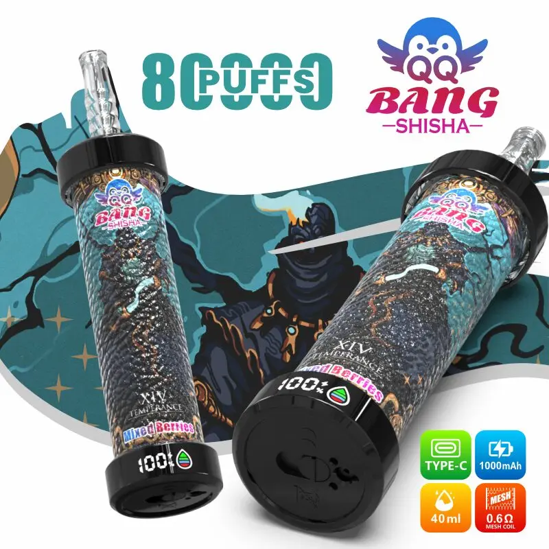 QQ Bang Shisha 80K Leather Edition, sabor Mixed Berries: vaper desechable DTL recargable de 80.000 caladas