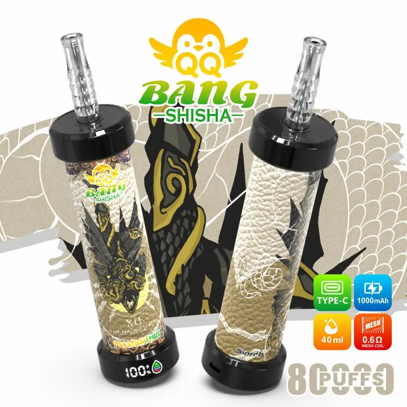 QQ Bang Shisha 80K Leather Edition, sabor Passion Fruit: vaper desechable DTL recargable de 80.000 caladas