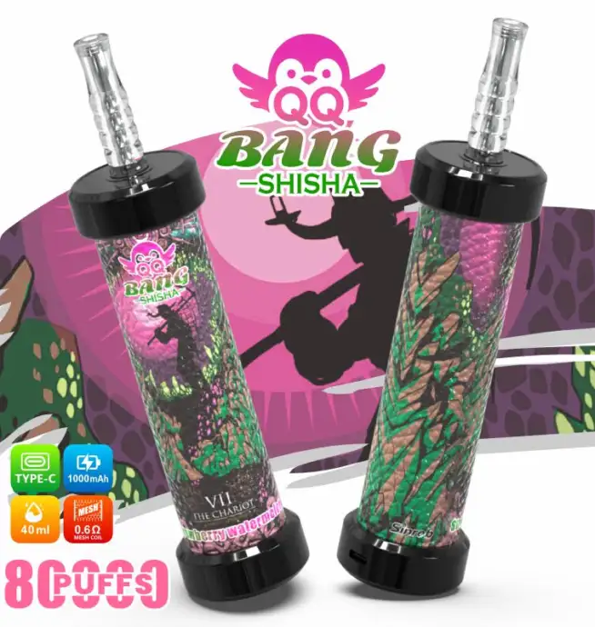 QQ Bang Shisha 80K Leather Edition, sabor Strawberry Watermelon: vaper desechable DTL recargable de 80.000 caladas