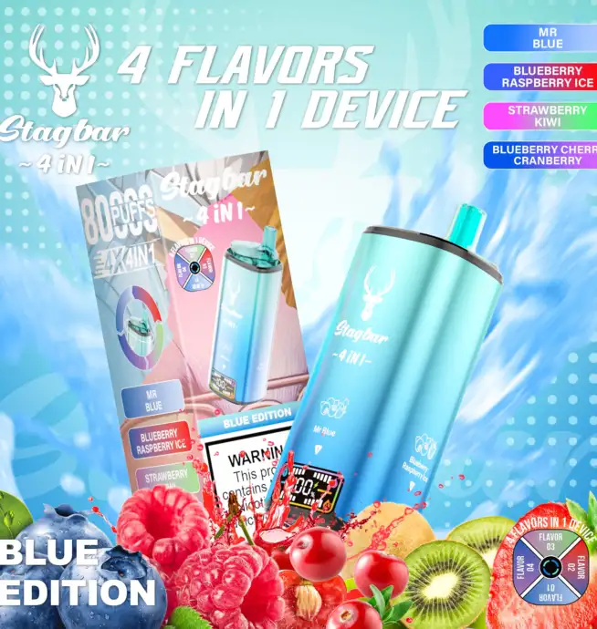 Stagbar 4in1 80000 – sabor Mr Blue y Blueberry Raspberry Ice