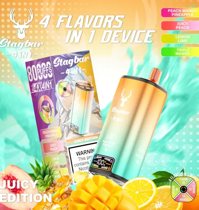 Stagbar 4in1 80000 – sabor Peach Mango Pineapple y Juicy Peach