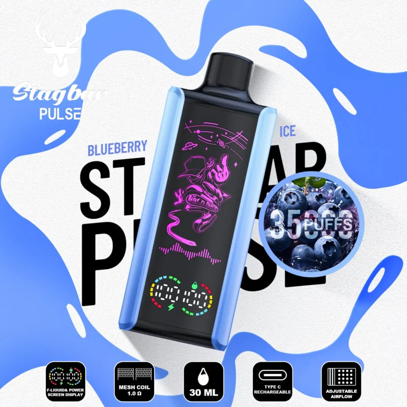 Vaper desechable Stag Bar Pulse 35000 sabor Blueberry Ice