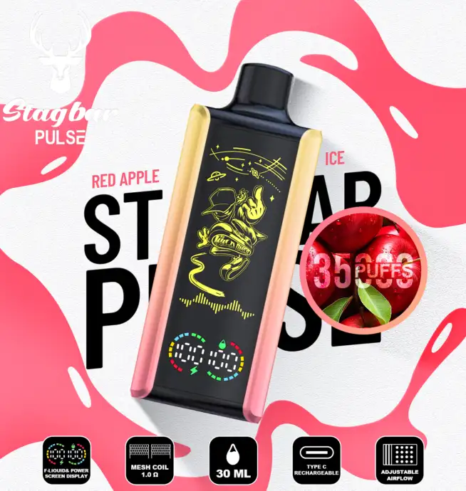 Vaper desechable Stag Bar Pulse 35000 sabor Red Apple Ice