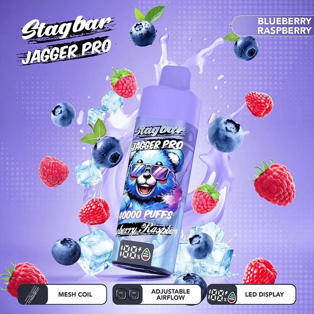 Stagbar Jagger Pro 40000 Caladas – Vaper Desechable Recargable con Flujo de Aire Ajustable y Pantalla LED - Imagen 5