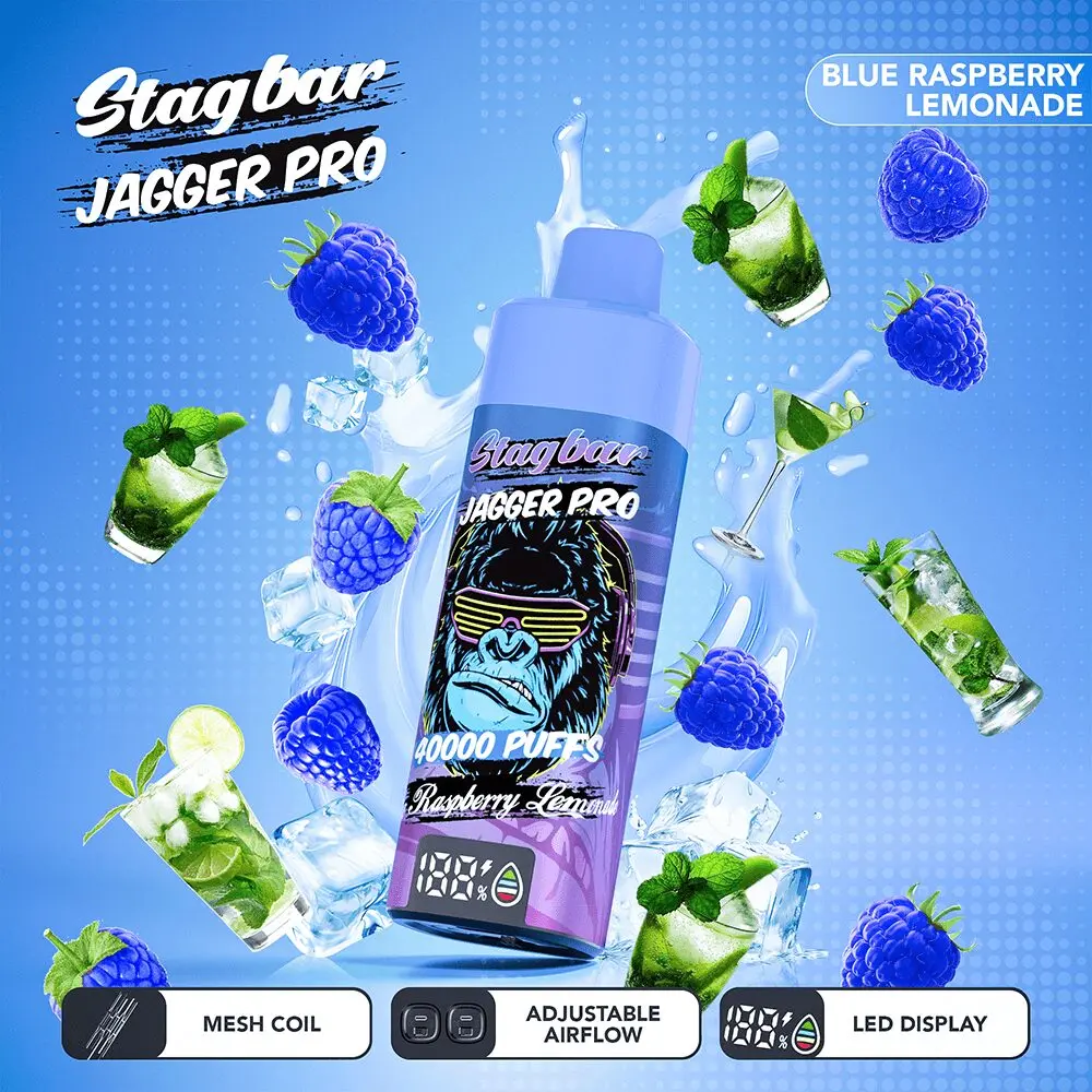 Stagbar Jagger Pro 40000 Caladas – Vaper Desechable Recargable con Flujo de Aire Ajustable y Pantalla LED - Imagen 4