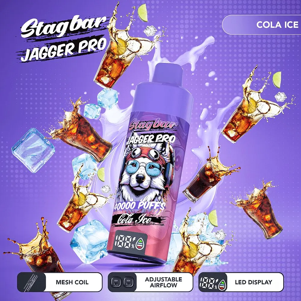 Stagbar Jagger Pro 40000 Caladas – Vaper Desechable Recargable con Flujo de Aire Ajustable y Pantalla LED - Imagen 8