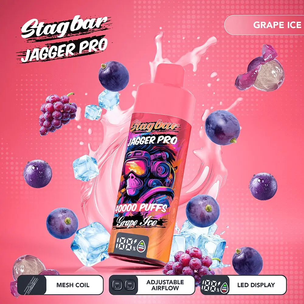 Stagbar Jagger Pro 40000 Caladas – Vaper Desechable Recargable con Flujo de Aire Ajustable y Pantalla LED - Imagen 9