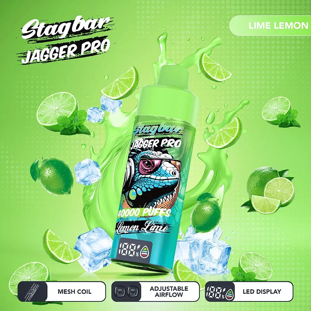 Stagbar Jagger Pro 40000 Caladas – Vaper Desechable Recargable con Flujo de Aire Ajustable y Pantalla LED - Imagen 11