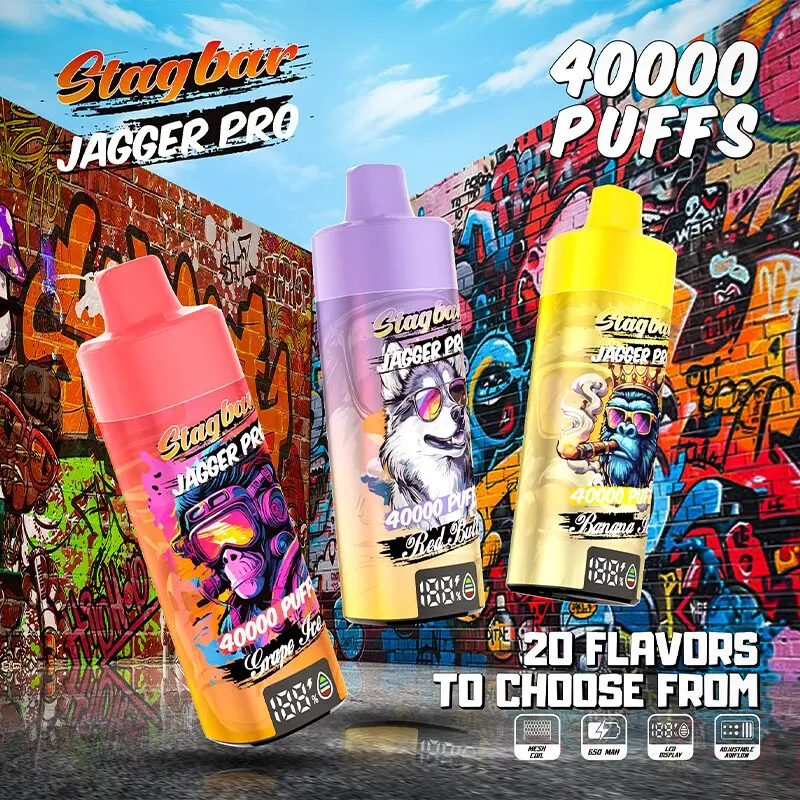 Stagbar Jagger Pro 40000 Caladas – Vaper Desechable Recargable con Flujo de Aire Ajustable y Pantalla LED - Imagen 12