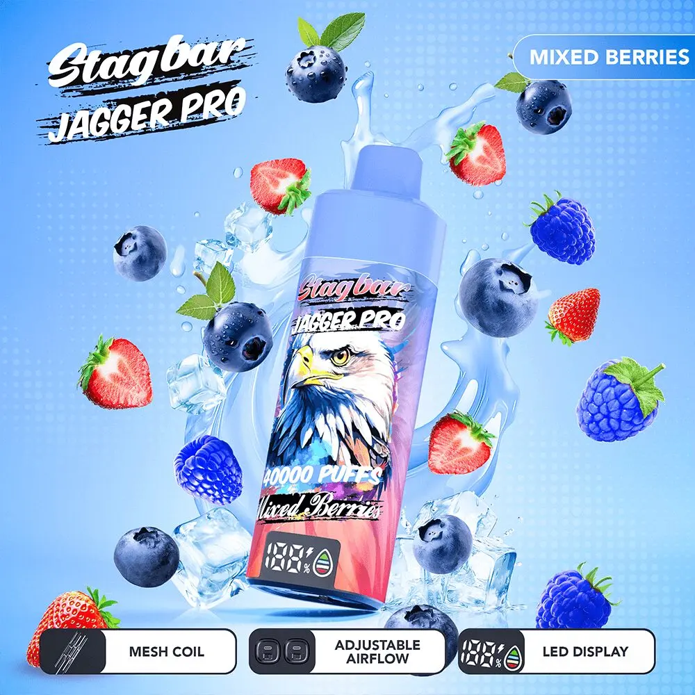 Stagbar Jagger Pro 40000 Caladas – Vaper Desechable Recargable con Flujo de Aire Ajustable y Pantalla LED - Imagen 13