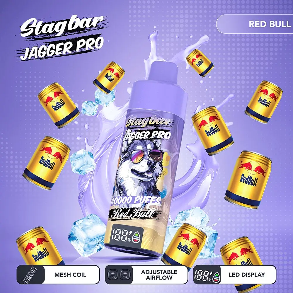 Stagbar Jagger Pro 40000 Caladas – Vaper Desechable Recargable con Flujo de Aire Ajustable y Pantalla LED - Imagen 14